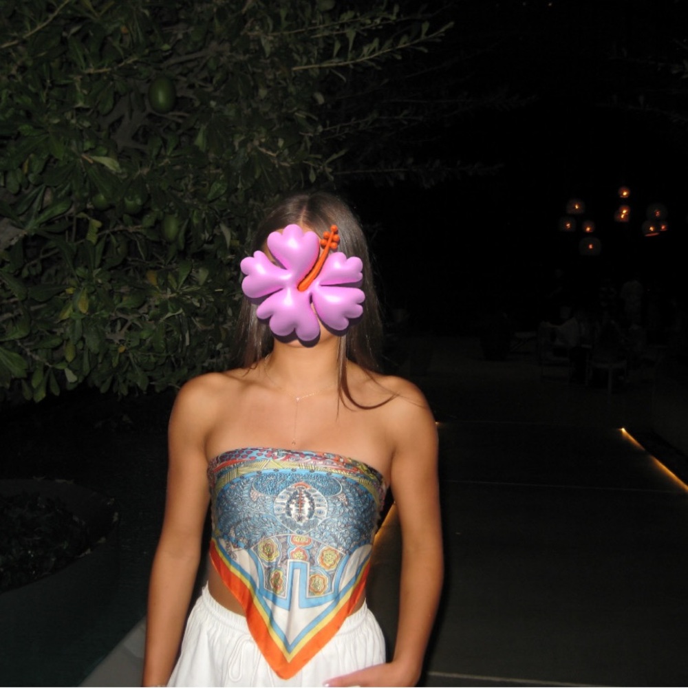 Multicolor Strapless Crop Top